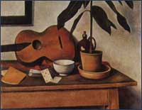 Alexader Kanoldt - Still Life with a guitar (1926)