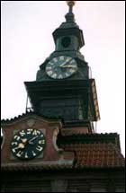 The clock tower on the Jewish Town Hall building (the mid 16th Century)